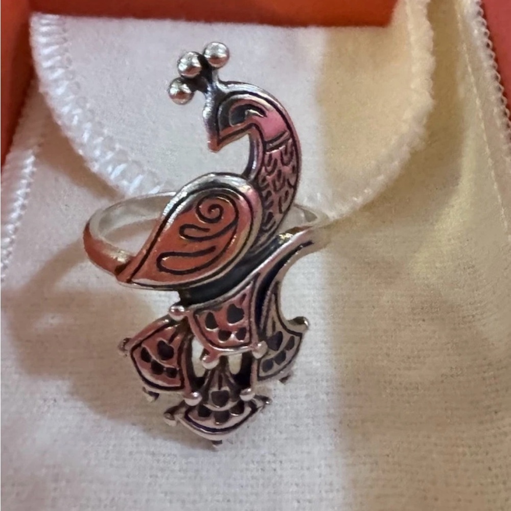 RETIRED James Avery Silver Peacock Ring